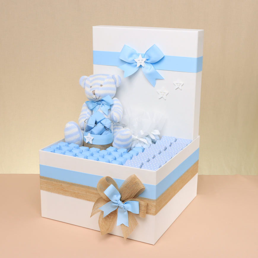 Baby boy teddy decorated chocolate extra large hamper