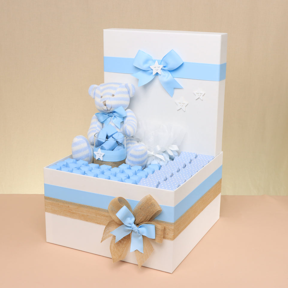 Baby boy teddy decorated chocolate extra large hamper