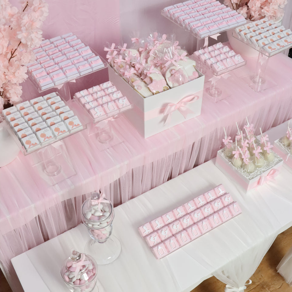 Cheery blossom designed baby chocolate full set up for rent.