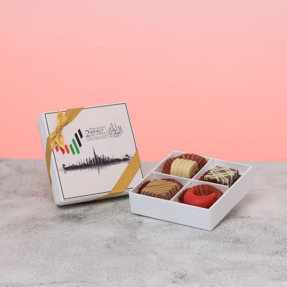 Set of 15 UAE national day designed premium chocolate 4P hard box