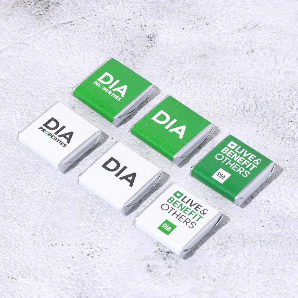 Corporate branded thin loose premium chocolate