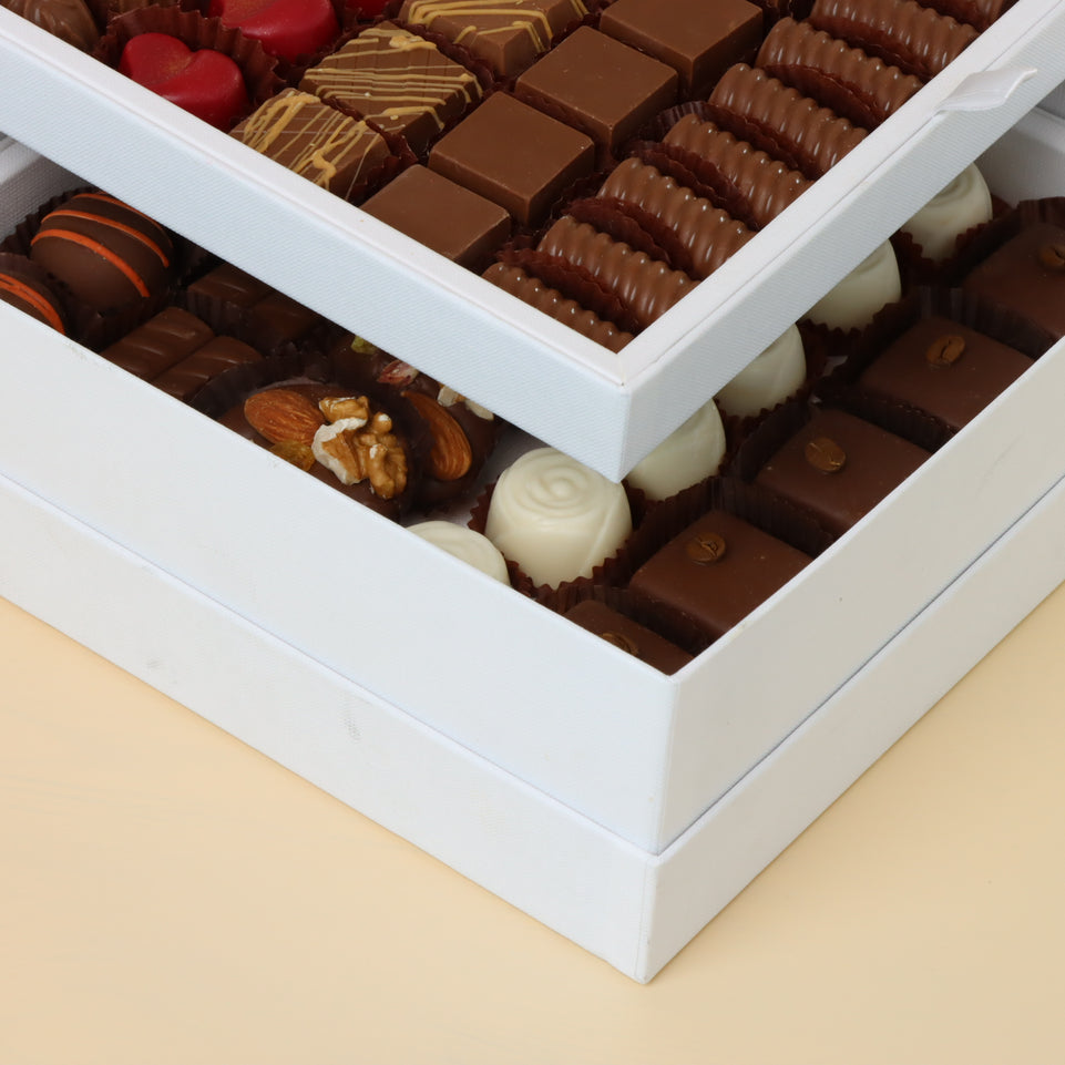 Valentines personalized photo designed chocolate 2-layer hard box