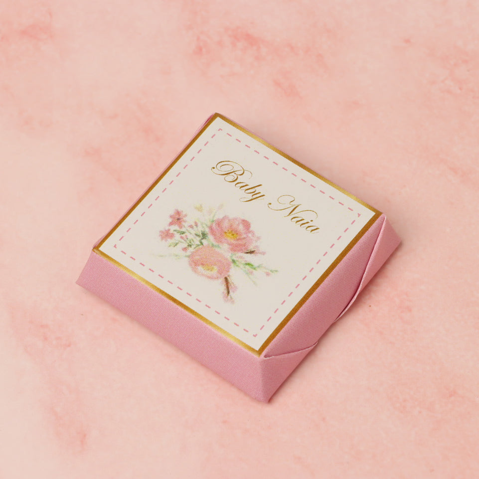 Personalized baby name flower design chocolate