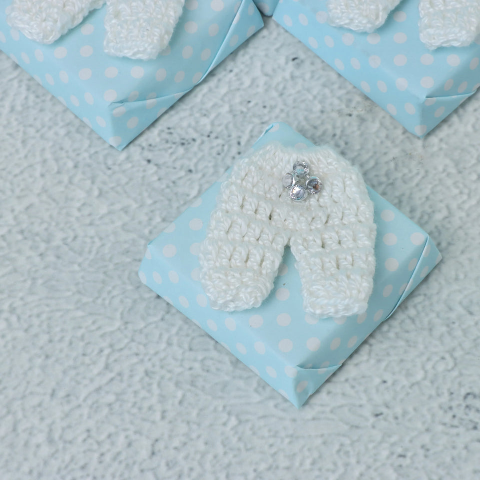Set of 20 Baby crochet bootie decorated loose chocolate