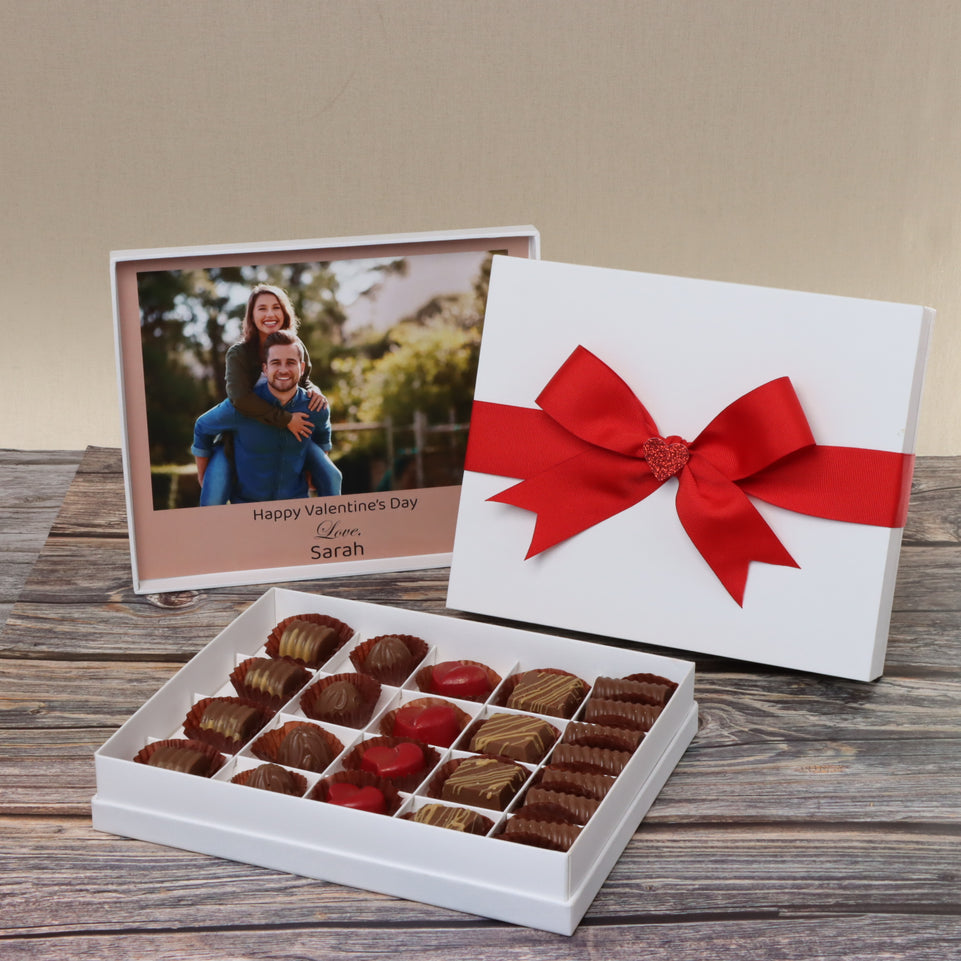Valentines personalized photo premium chocolate hard box