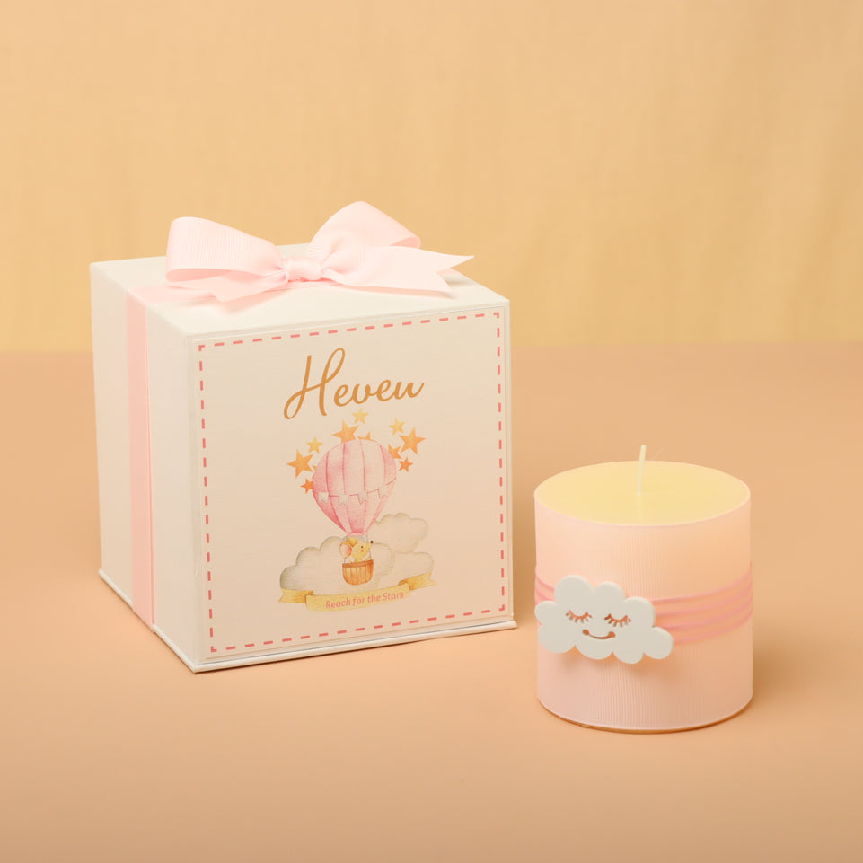 Set of 20 Baby Personalized decorated candle hard box