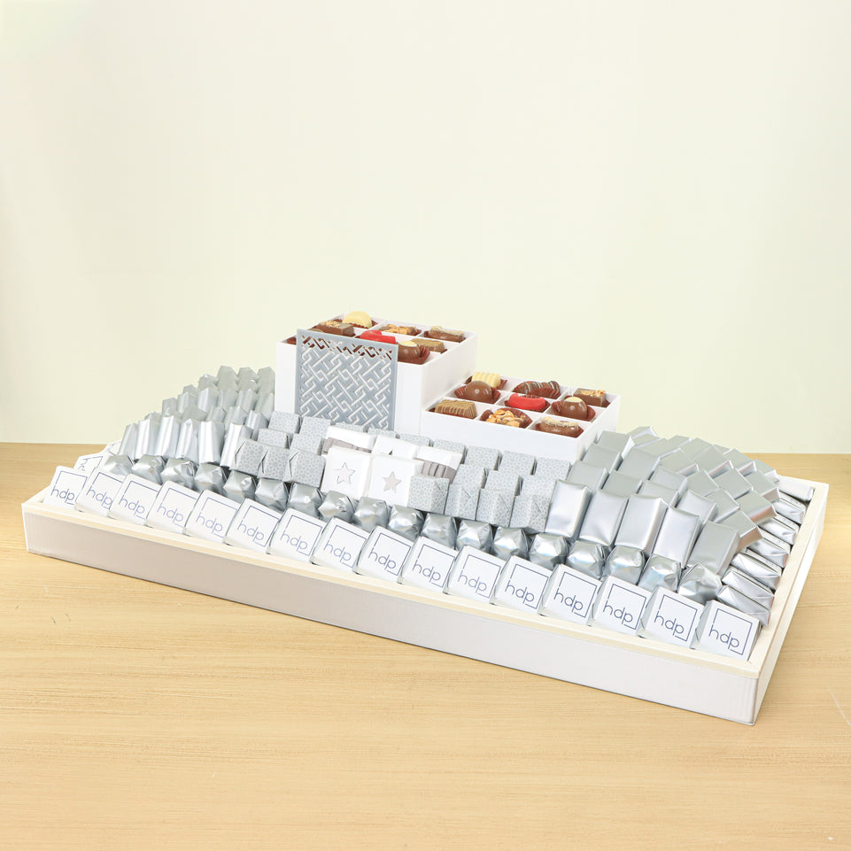 Corporate customize designed chocolate large leather tray