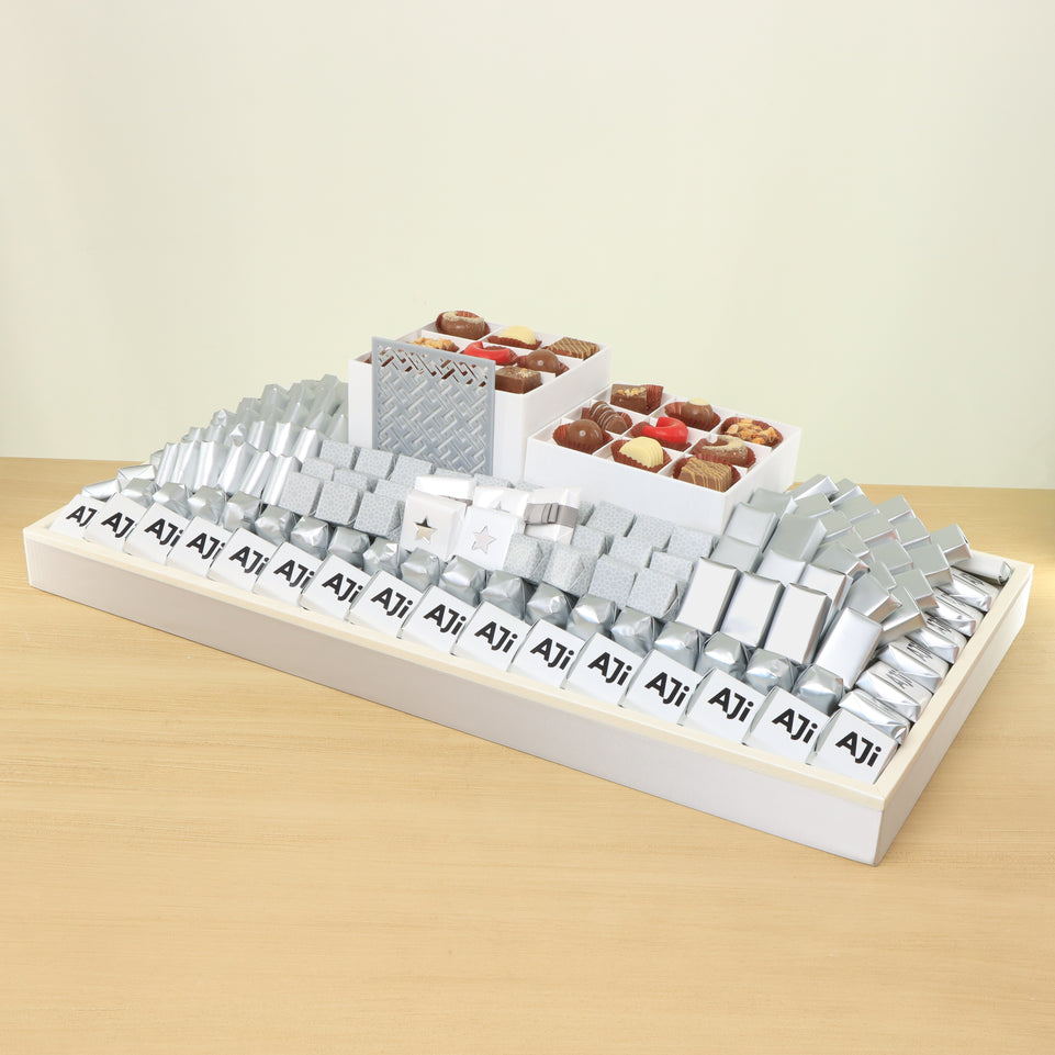 Corporate customize designed chocolate large leather tray