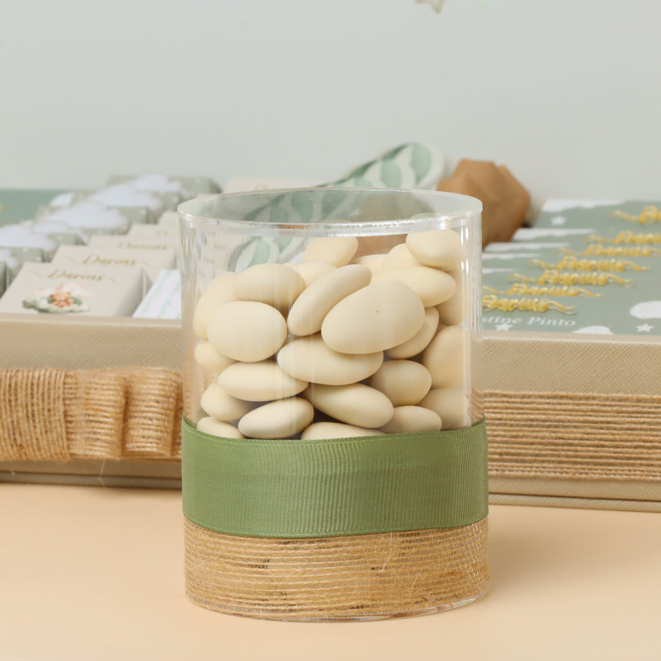 Baby boy air balloon theme chocolate medium leather tray with personalized designed acrylic backdrop