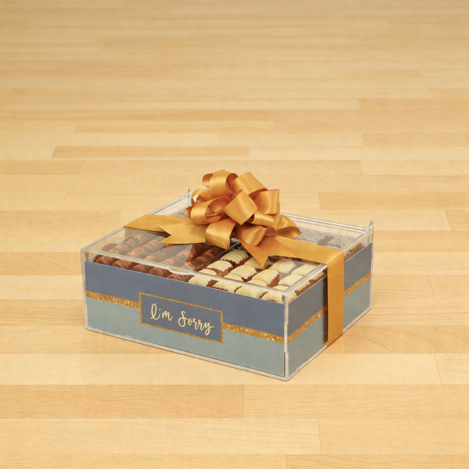 I’m Sorry premium chocolate small double acrylic tray