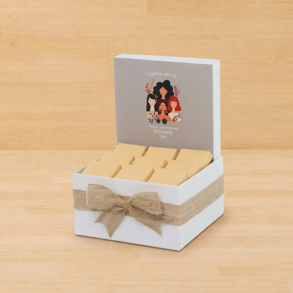 "Together we rise" happy international women's day designed premium chocolate small hamper