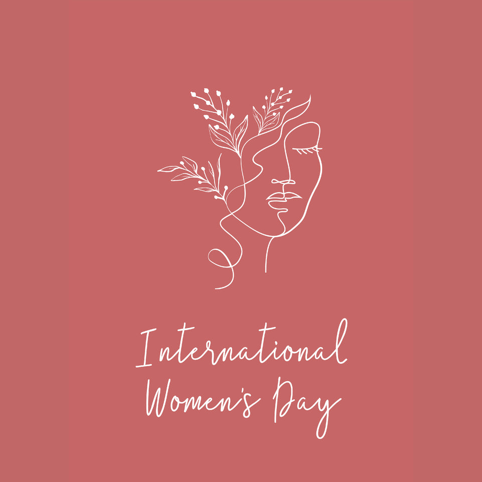 International women's day women's face illustration greeting card