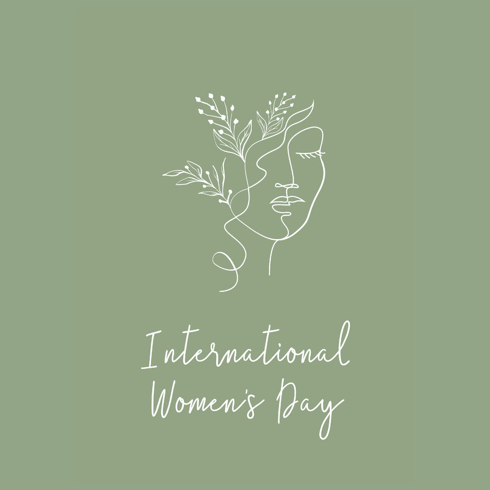 International women's day women's face illustration greeting card