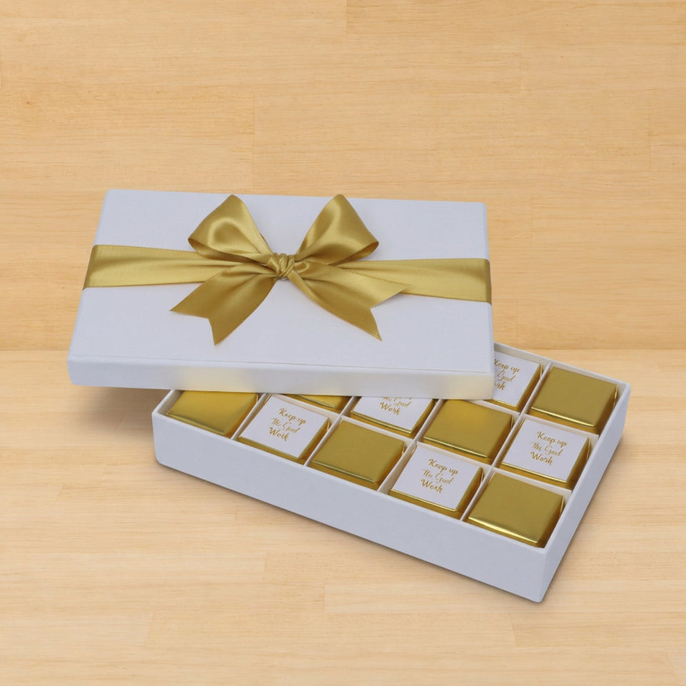 Keep up the good work classic gold designed 15 piece premium chocolate hard box