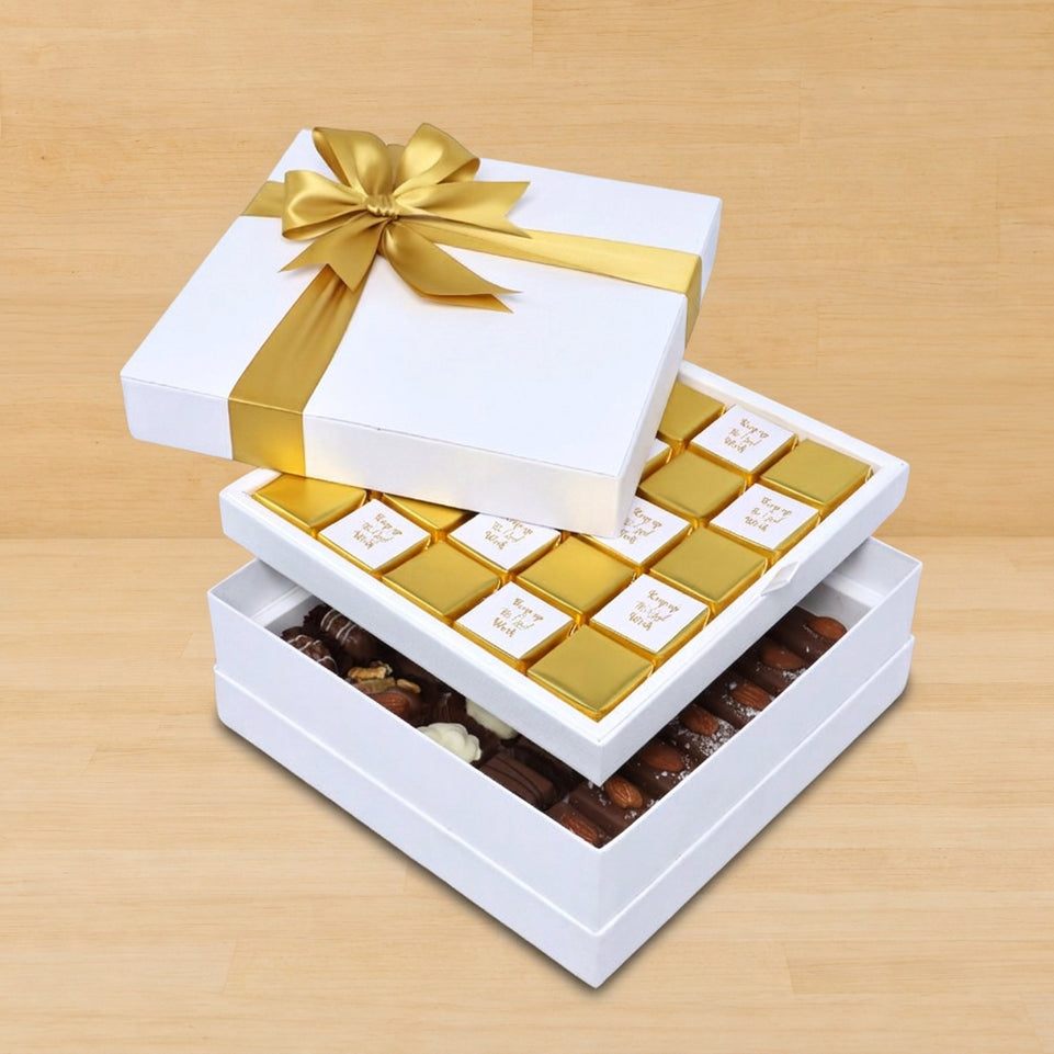 Keep up the good work classic gold designed 2-layer premium chocolate hard box