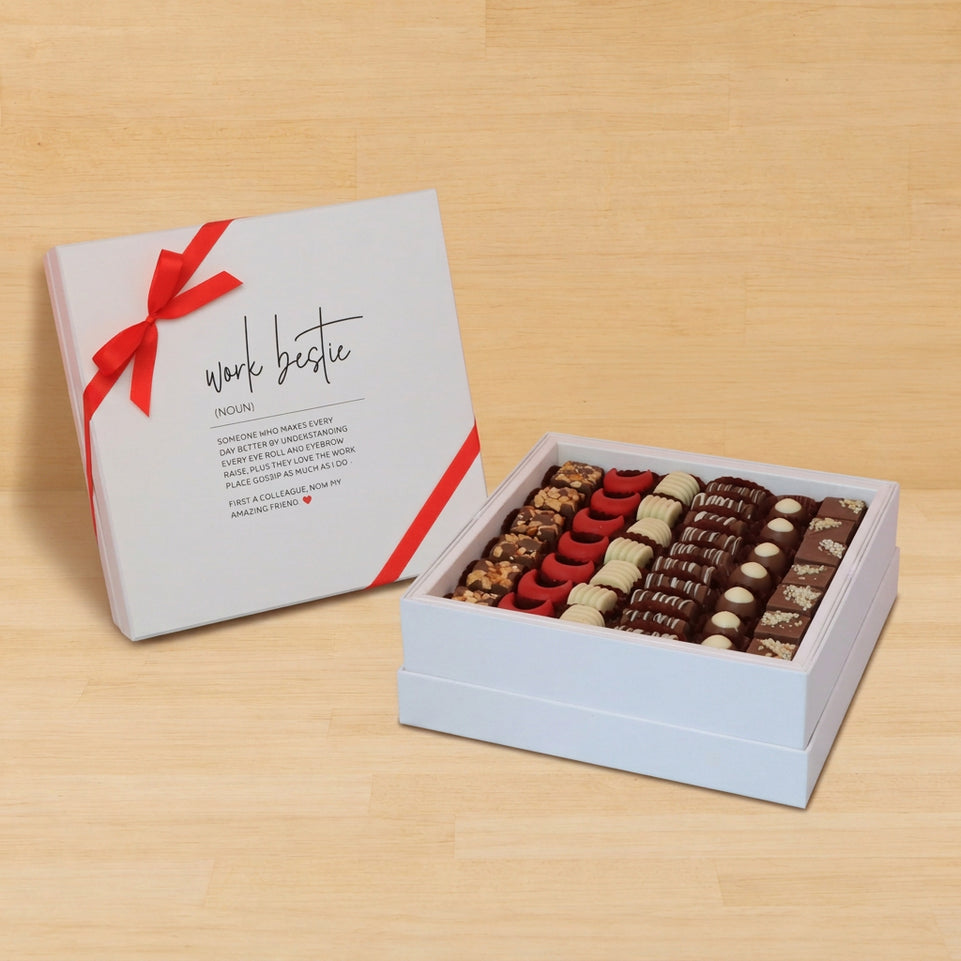 Work bestie designed premium chocolate one layer hard box