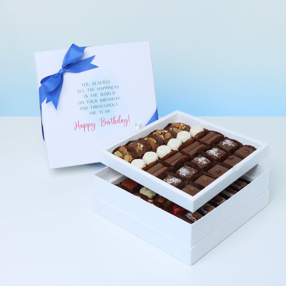 Birthday you deserve happiness 2-layer chocolate hard box