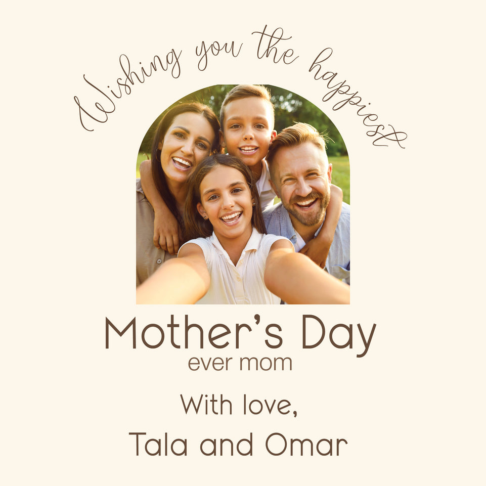 Mother's day personalized photo and names greeting card