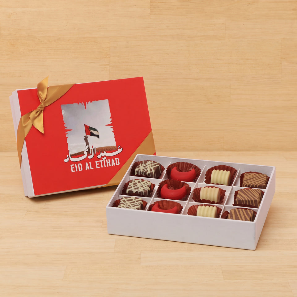 Eid al etihad designed premium chocolate 12p hard box