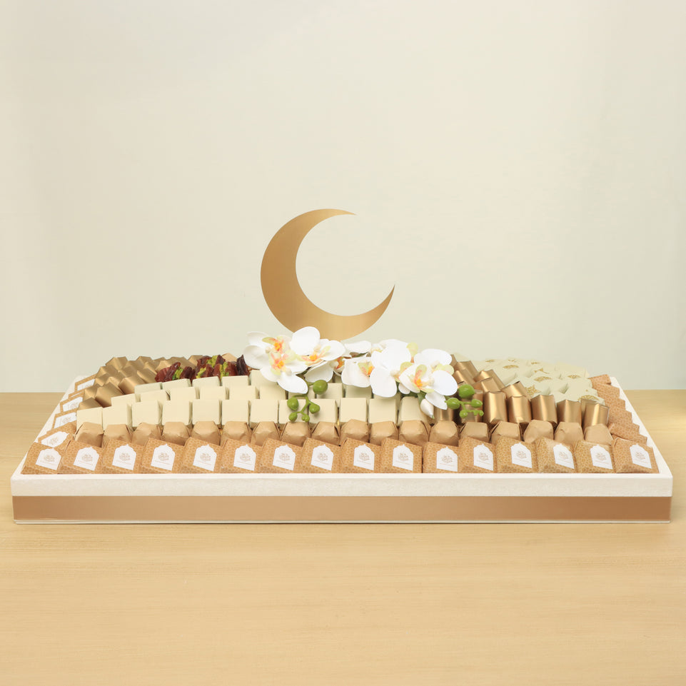 Ramadan Mubarak designed premium chocolate large tray
