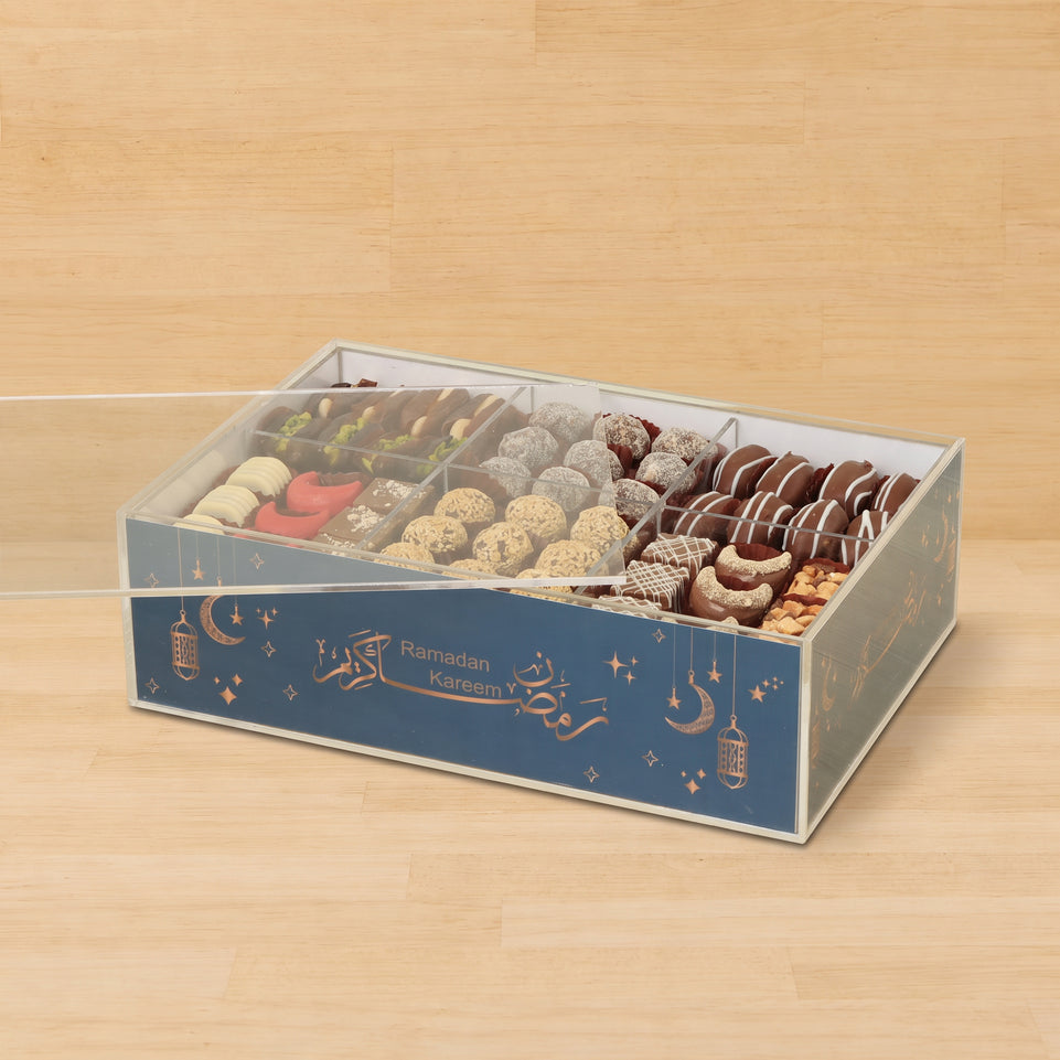 Ramadan Mubarak designed premium chocolate & sweets medium acrylic tray