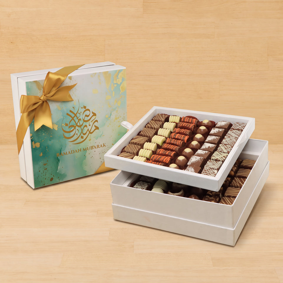 Ramadan Mubarak designed premium chocolate 2-layer hard box