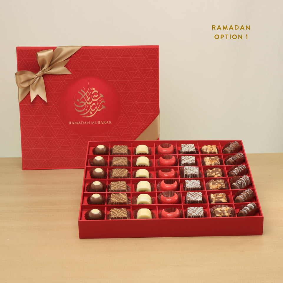 Ramadan Eid Mubarak premium chocolate luxury red hard box