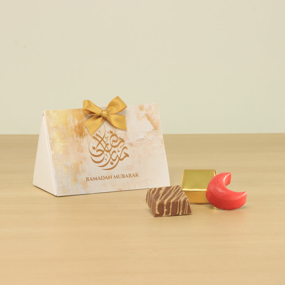 Set of 20 Ramadan Mubarak designed premium chocolate triangle box giveaway