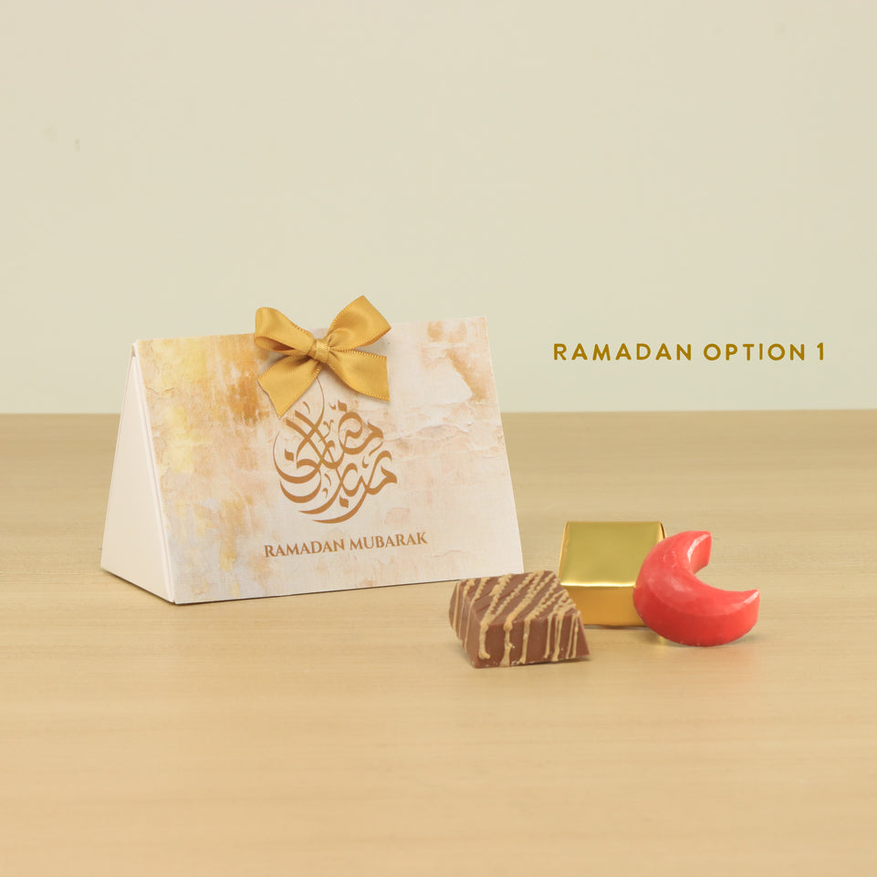 Set of 20 Ramadan Eid Mubarak designed premium chocolate triangle box giveaway