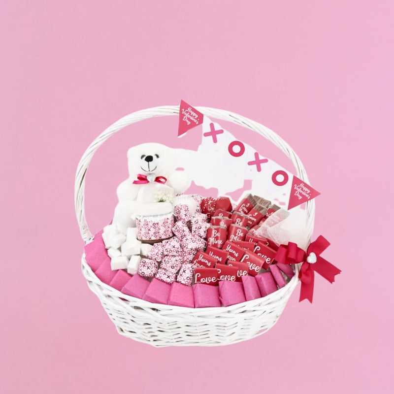 Xoxo valentine's designed premium chocolate large basket