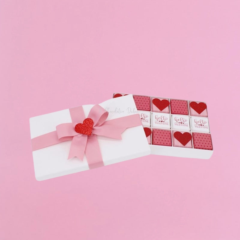 Hello Valentine Designed Chocolate 15-piece Hard Box