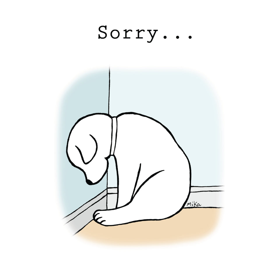 Sorry sad dog greeting card