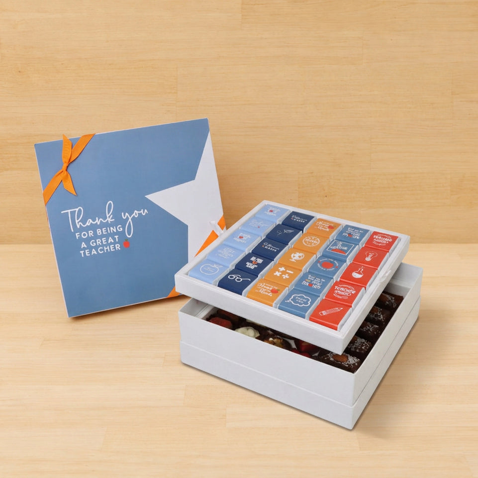 Teacher's appreciation "Thank you" 2-layer premium chocolate hard box