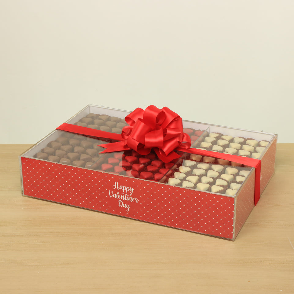 Happy Valentines day designed premium chocolate acrylic tray