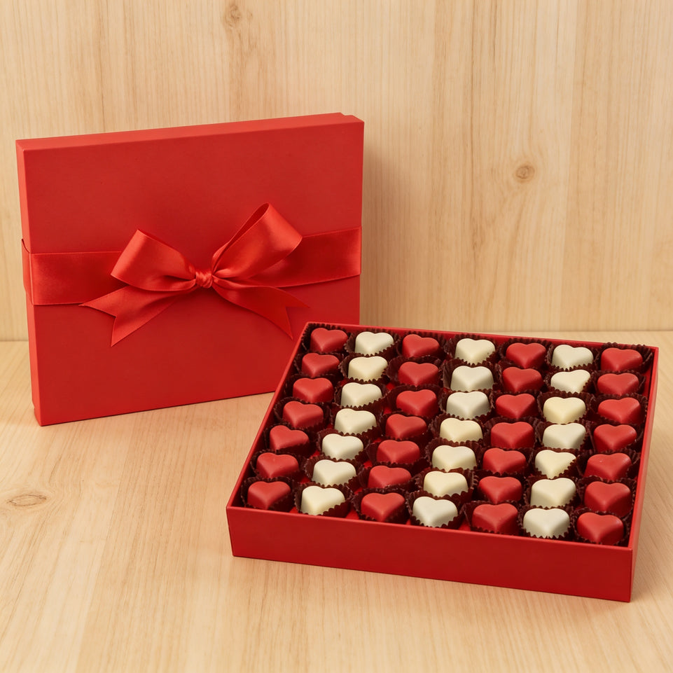 Happy Valentines premium heart chocolate 20P red hard box