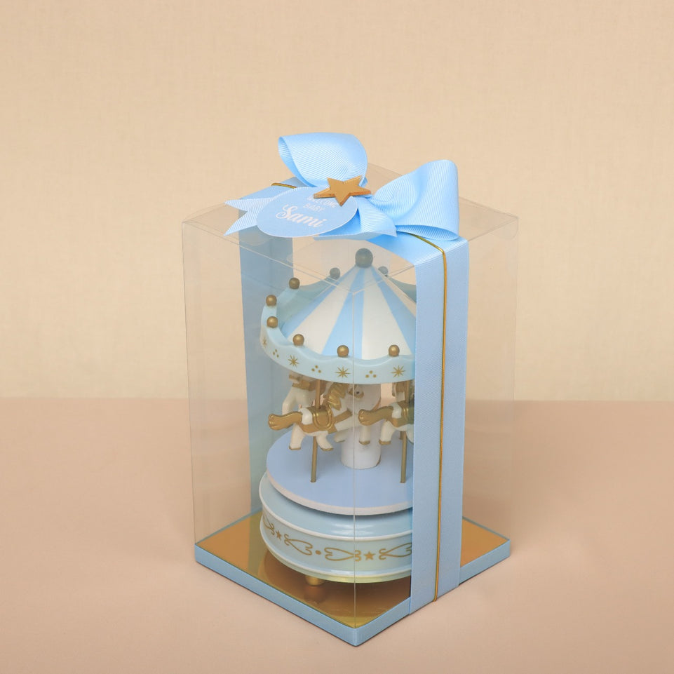 Set of 20 baby boy carousel music box giveaway