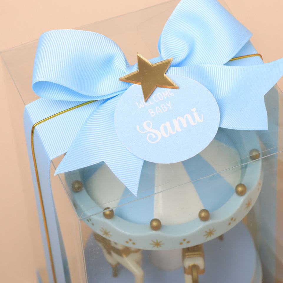Set of 20 baby boy carousel music box giveaway