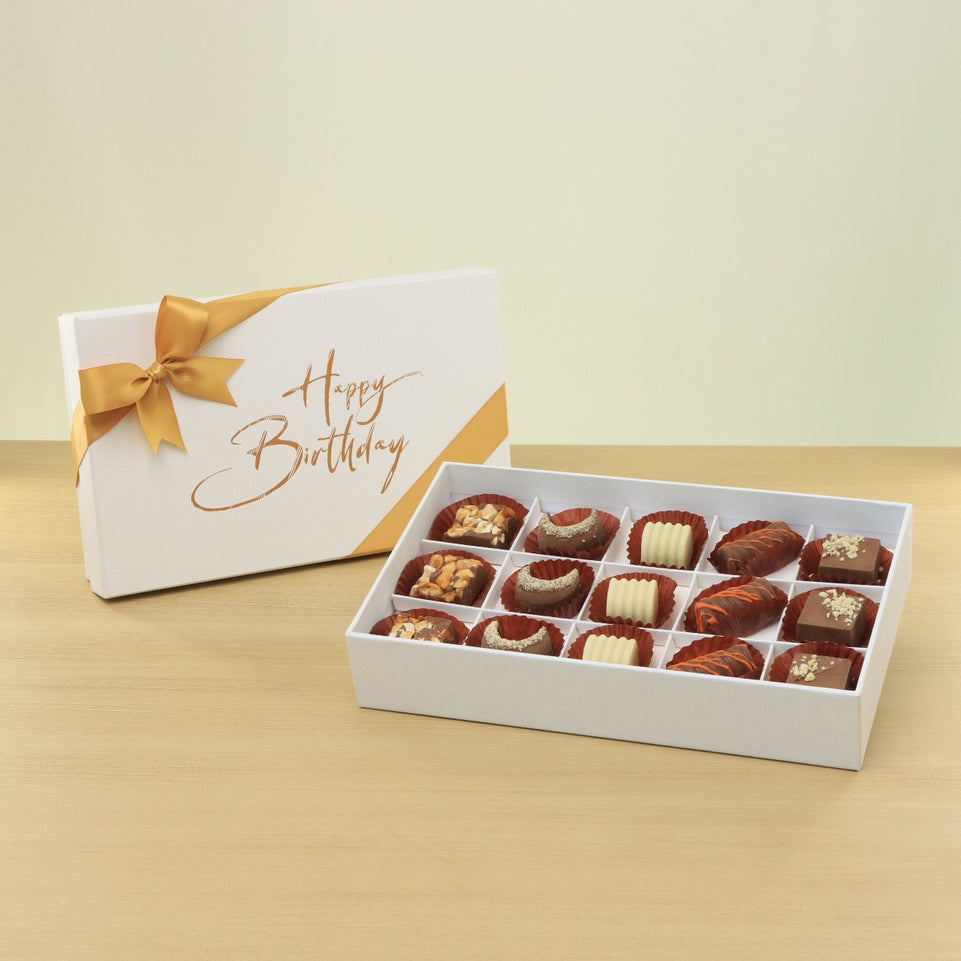 Happy birthday minimalist designed 15P chocolate hard box