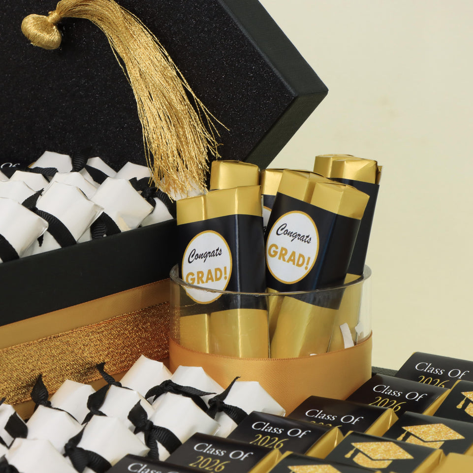Graduation personalized decorated chocolate large leather tray