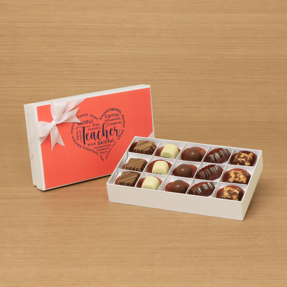 Teacher's appreciation 15-piece premium chocolate hard box