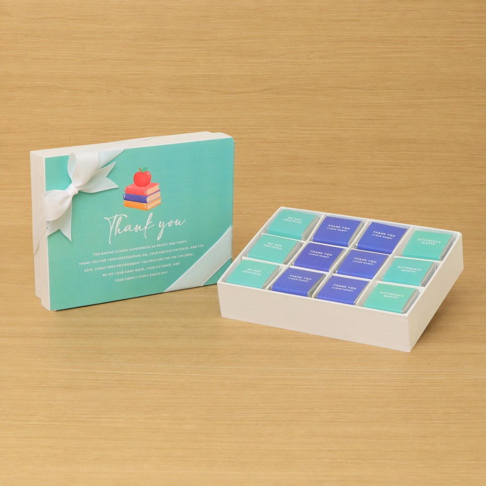 Teacher's appreciation " thank you 12-piece premium chocolate hard box