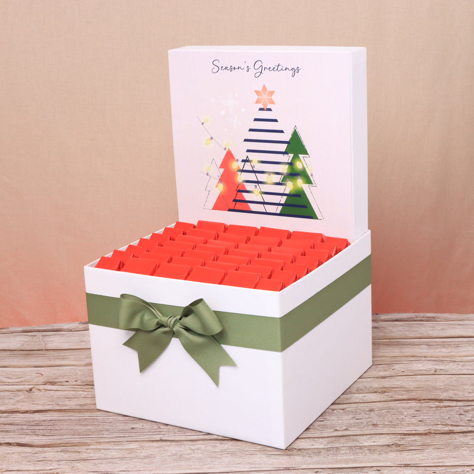 Season's greeting christmas tree designed premium chocolate large hamper