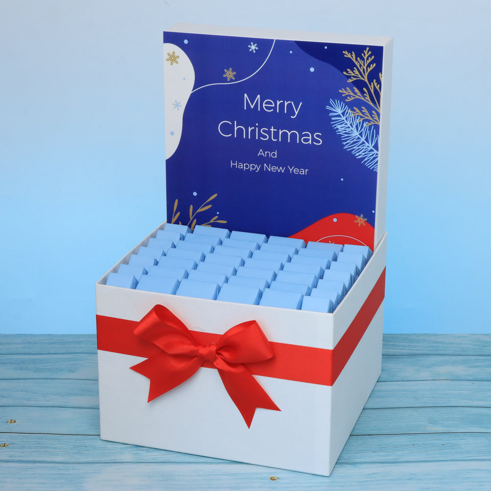 Merry christmas and happy new year designed premium chocolate large hamper