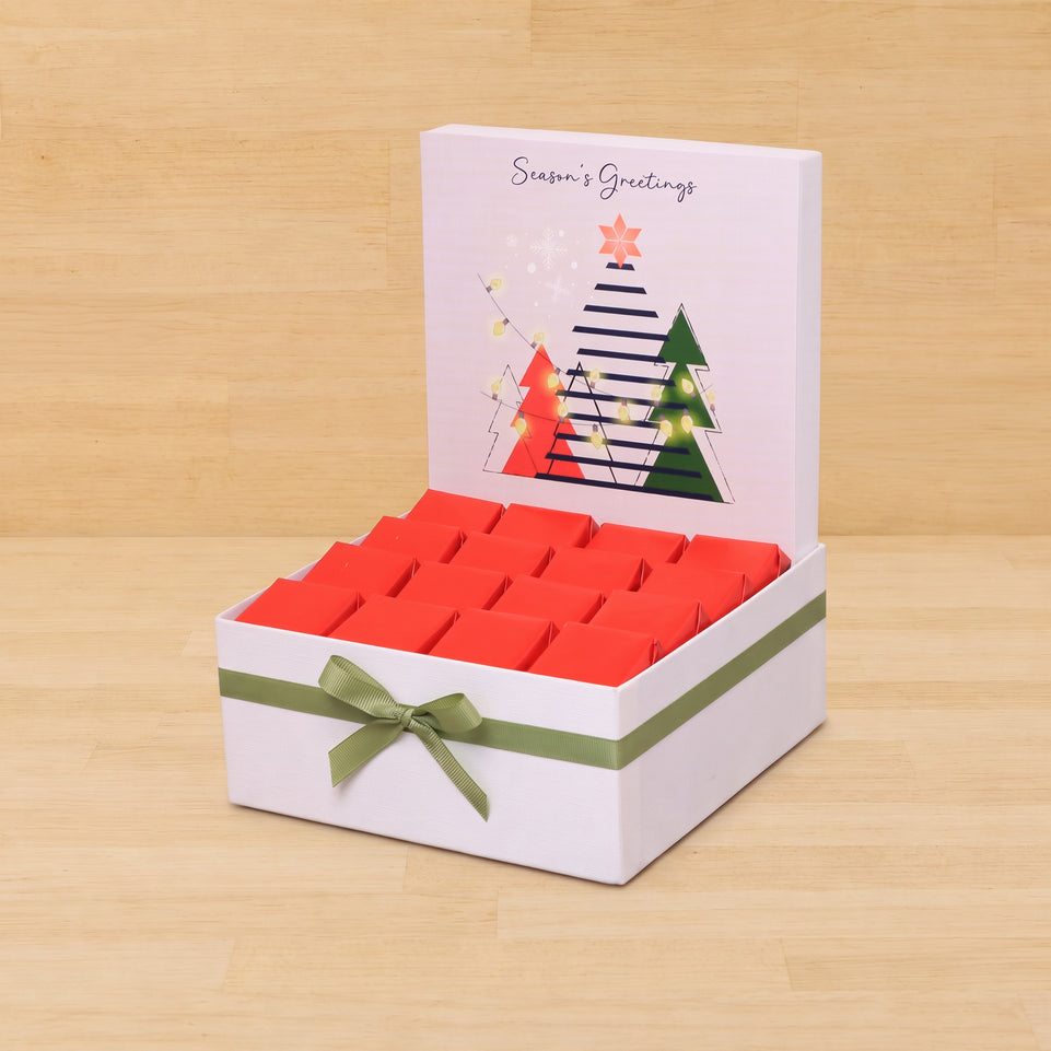 Season's greeting christmas tree designed premium chocolate medium hamper