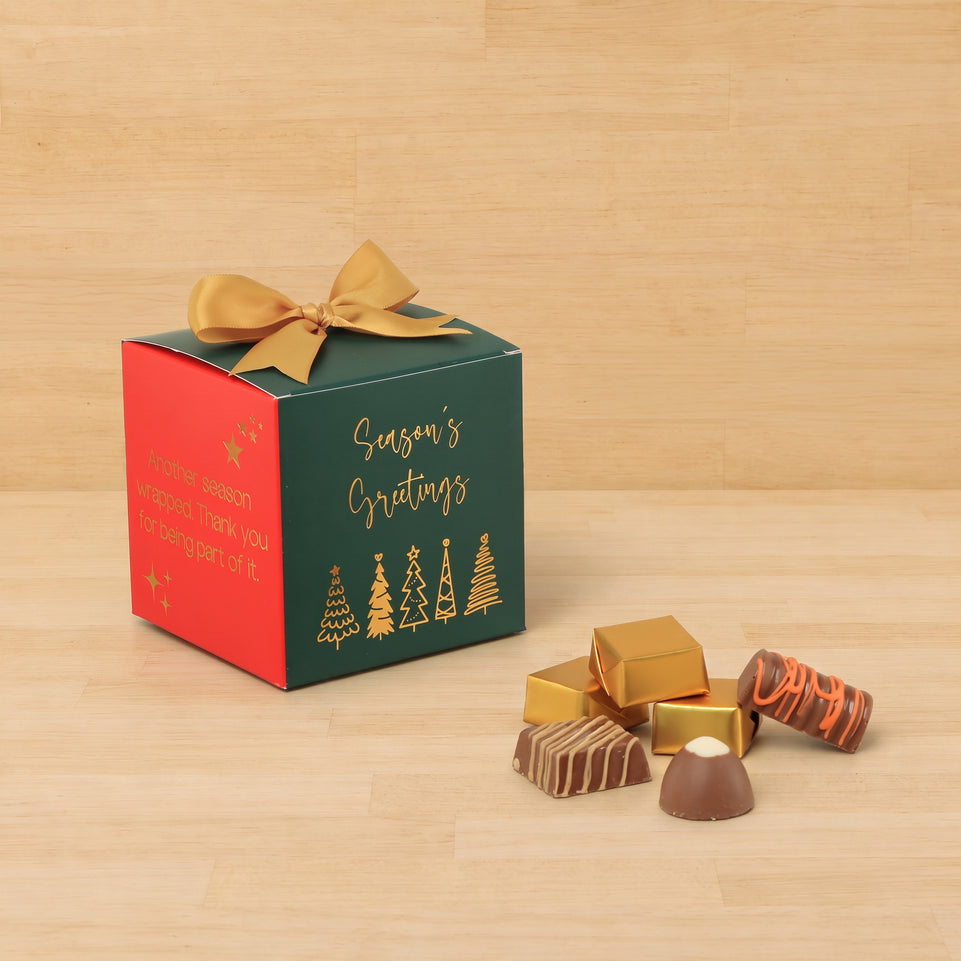 Set of 20 christmas designed premium chocolate soft cube box
