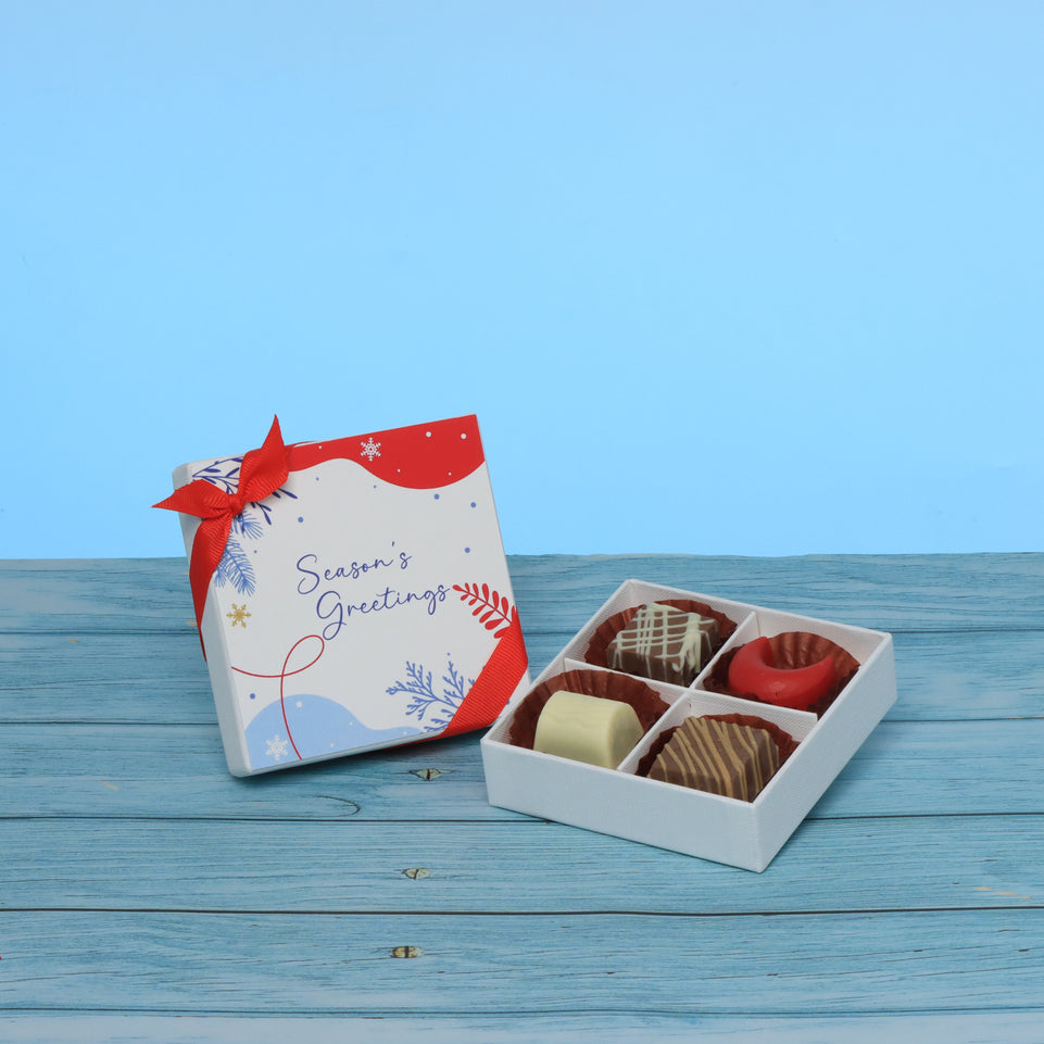 Set of 15 season's greetings designed premium chocolate 4P hard box