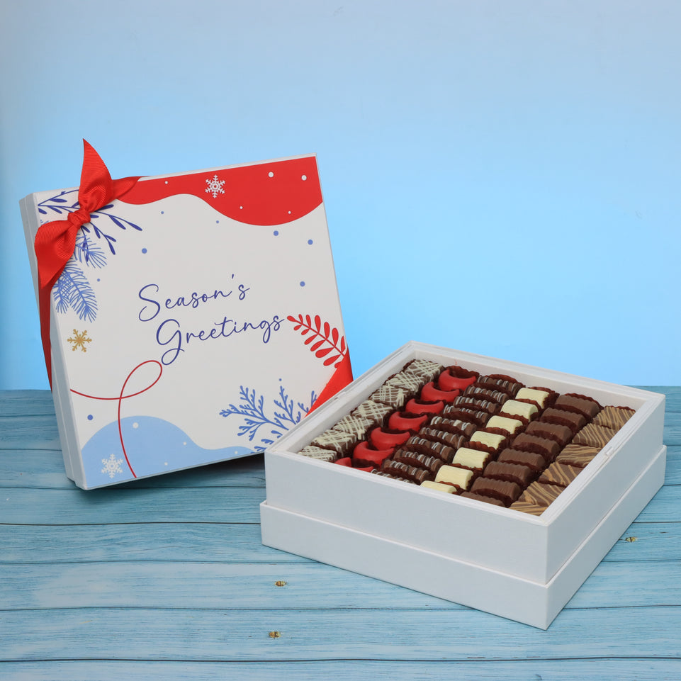 Season's greetings designed premium chocolate hard box