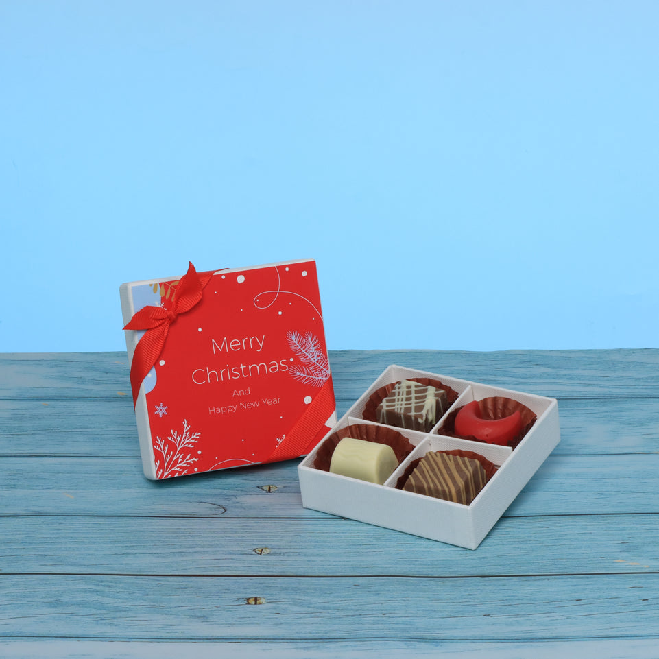 Set of 15 merry christmas designed premium chocolate 4P hard box