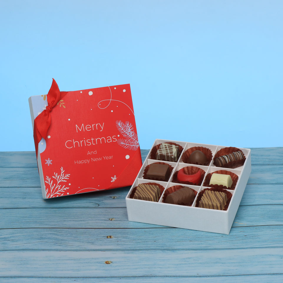 Merry christmas designed premium chocolate 9p hard box