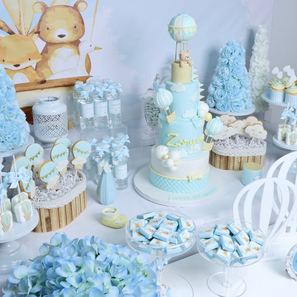 Luxury hot air baloon theme chocolate & sweets dessert tables